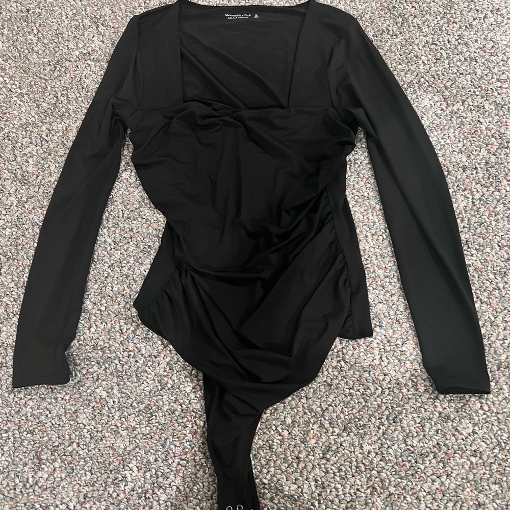 NWT Abercrombie Black Ruched Bodysuit